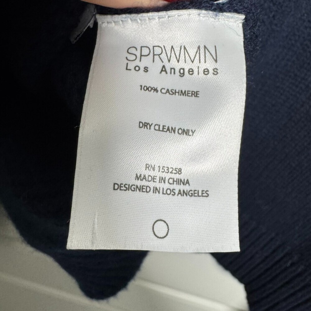 SPRWMN Heavy 100% Cashmere Knit Stretch Oversized sweater Navy Blue Size XS - Picture 4 of 7